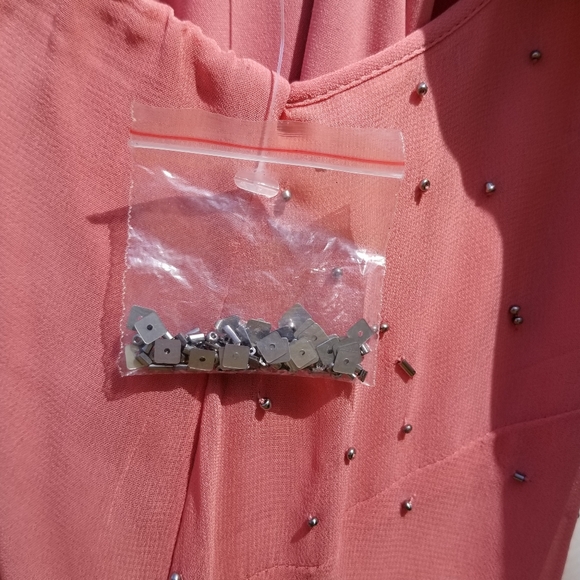 WHBM pink mini sequined cocktail party spaghetti strap dress M - Picture 8 of 11